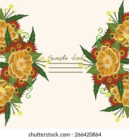 Vector picture with different flowers
