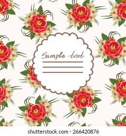 Vector picture with different flowers