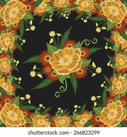 Vector picture with different flowers