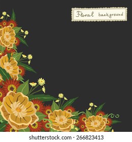 Vector picture with different flowers