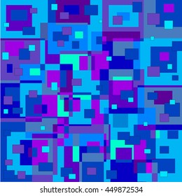Vector picture with different squares,blue tint