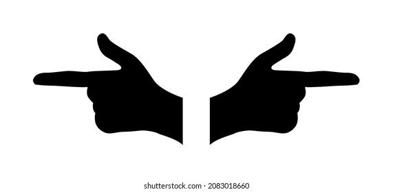 Vector picture: direction icon. Pistol like. Thumb up. Outline love symbol. Social media sign. Forefinger.Direction of travel. Logo template.
