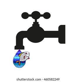 vector picture of a drop of water from the tap