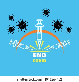 Vacunación de VECTOR PICTURE END COVID.