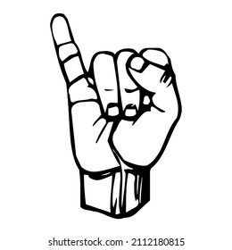 Vector, picture of finger gesture icon. Black image. Line drawing. Simple flat image