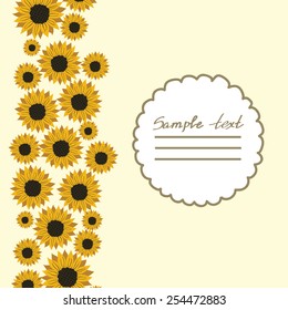 Vector picture with flowers sunflower