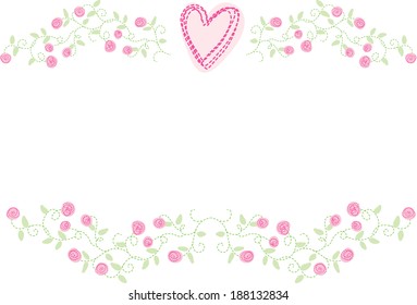 Vector picture frame with flowers, and leafs