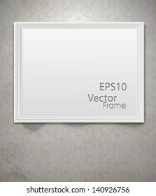 Vector picture frame on wall eps10