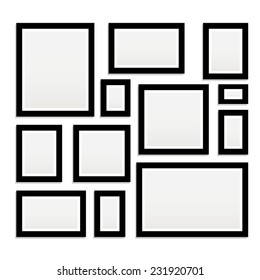 Vector picture frame for photo art gallery.