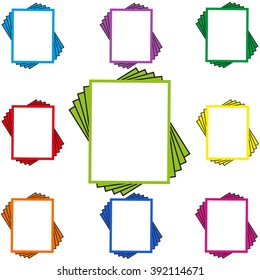 Vector picture frame for photo or picture.Set of vector frames for photo or picture.Frames made in different color variations.