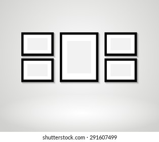 Vector picture frames on wall