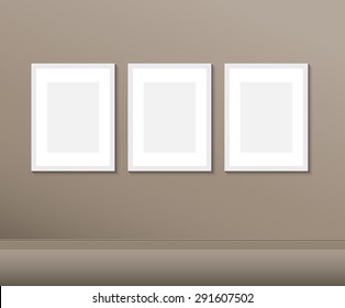 Vector picture frames on wall