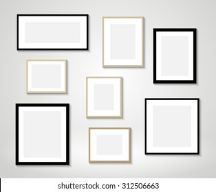 Vector Picture Frames On Wall