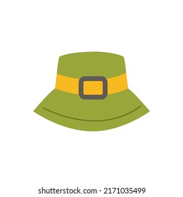Vector picture of green camping isolated on white background.