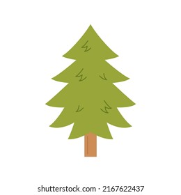 Imagen vectorial de un árbol de abeto verde sobre fondo blanco.