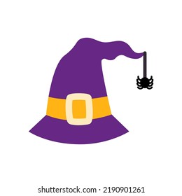 Vector picture of Halloween wizard hat isolated on white background.