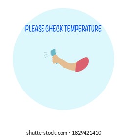 vector picture hand check temperature icon before go inside building and school.vector illustration 