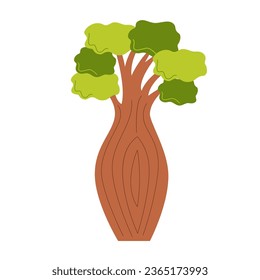 Imagen vectorial del árbol de botellas dibujado a mano aislado en fondo blanco.