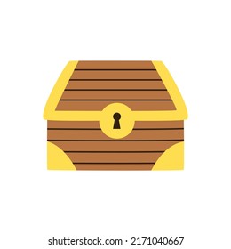 Imagen vectorial del cofre del tesoro dibujado a mano aislado en fondo blanco.