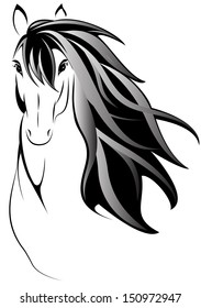 the vector picture of horse's head