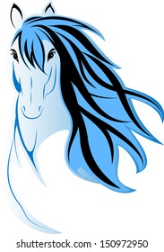 the vector picture of horse's head