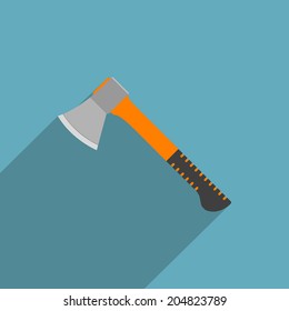 vector picture of industrial axe, flat style icon