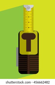 vector picture of industrial measure tape, flat style icon