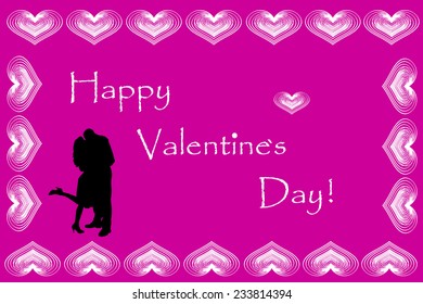 Vector picture with inscription happy valentine day.