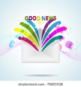 Vector picture with letter and Good News