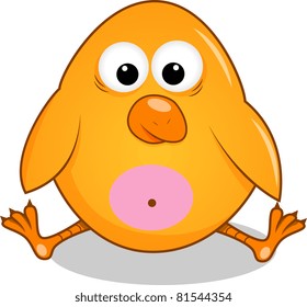 Vector picture with little poult