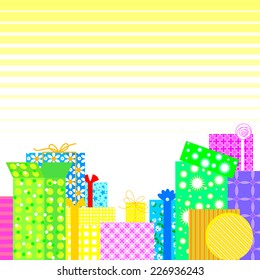 vector picture with lots of gifts