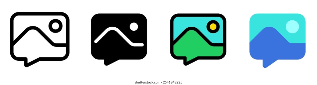 Vector picture message icon. Perfect for app and web interfaces, infographics, presentations, marketing, etc.