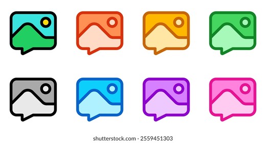 Vector picture message icon. Perfect for app and web interfaces, infographics, presentations, marketing, etc.