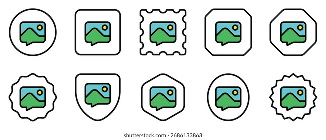 Vector picture message icon. Perfect for app and web interfaces, infographics, presentations, marketing, etc.