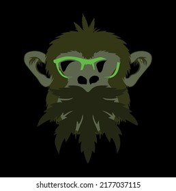 vector picture monkey and cannabis. print for textiles