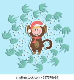 Vector picture with a monkey for your design
