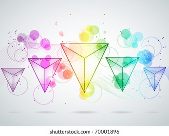 Vector picture with multi colored triangle