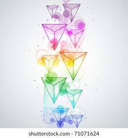 Vector picture with multi colored triangle