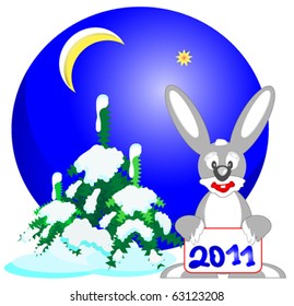 Vector picture of a New Year's rabbit.