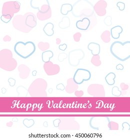 Vector Picture : Pink and blue hearts bokeh on white background