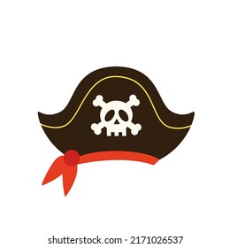 Vector picture of pirate hat isolated on white background.