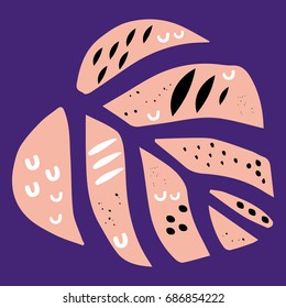 Vector picture plant. Stylized print.