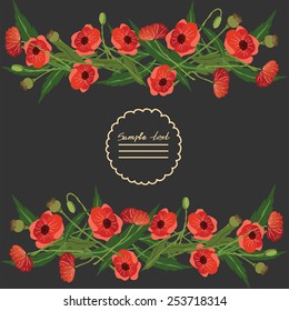 Vector picture with poppy flowers