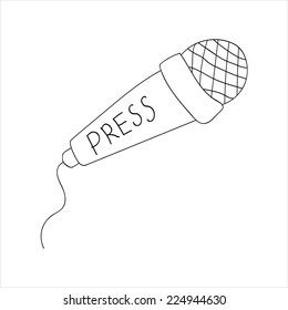 vector picture press, press conference, microphone