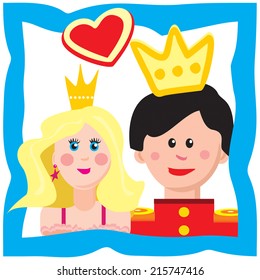 Vector picture prince and prinsess