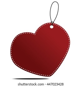 Vector Picture : Red heart on white background