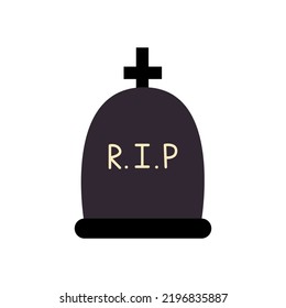 Vector picture of rip gravestone isolated on white background.