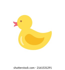 Vector picture of rubber duckling on white background.