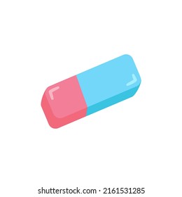 Vector picture of rubber eraser on white background.