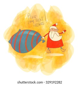 Vector picture of Santa with big sack